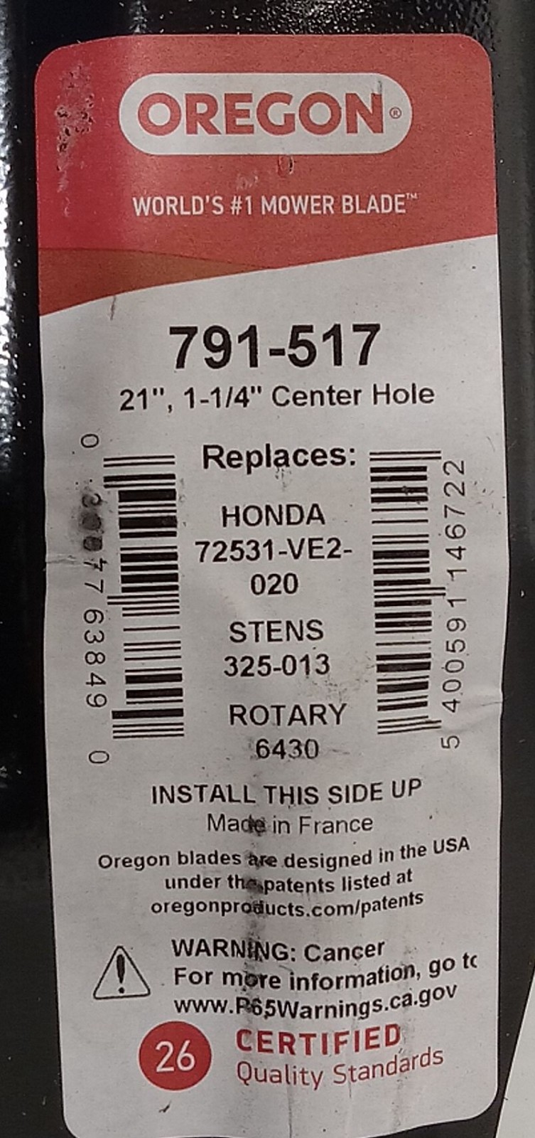 1 NEW OREGON 93-011 21” MOWER BLADE SPARTAN 438-00002-00 NNB ***MAKE OFFER***