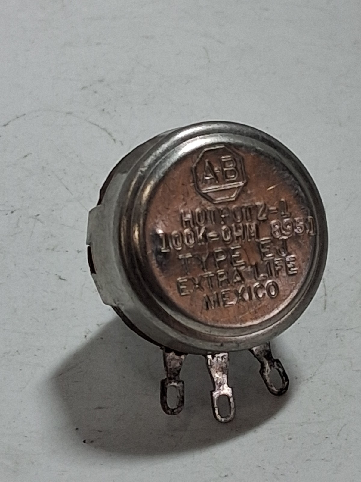 ALLEN BRADLEY CLAROSTAT HOTPOTZ-1 POTENTIOMETER 1-TURN 100K OHMS TYPE EJ NNB