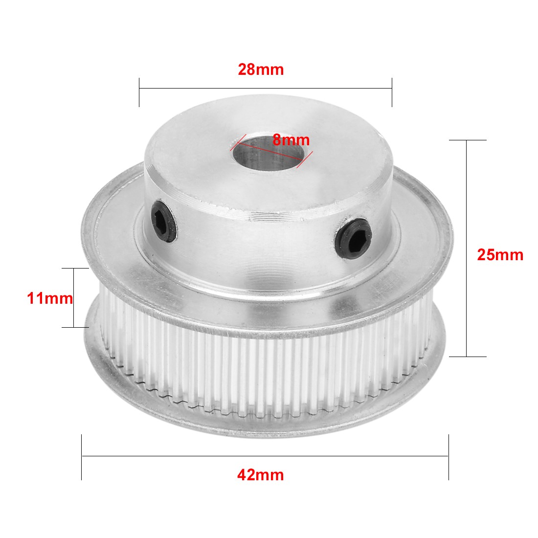 Aluminum MXL 60 Teeth 8mm Bore 11mm Belt Timing Idler Pulley Synchronous Wheel