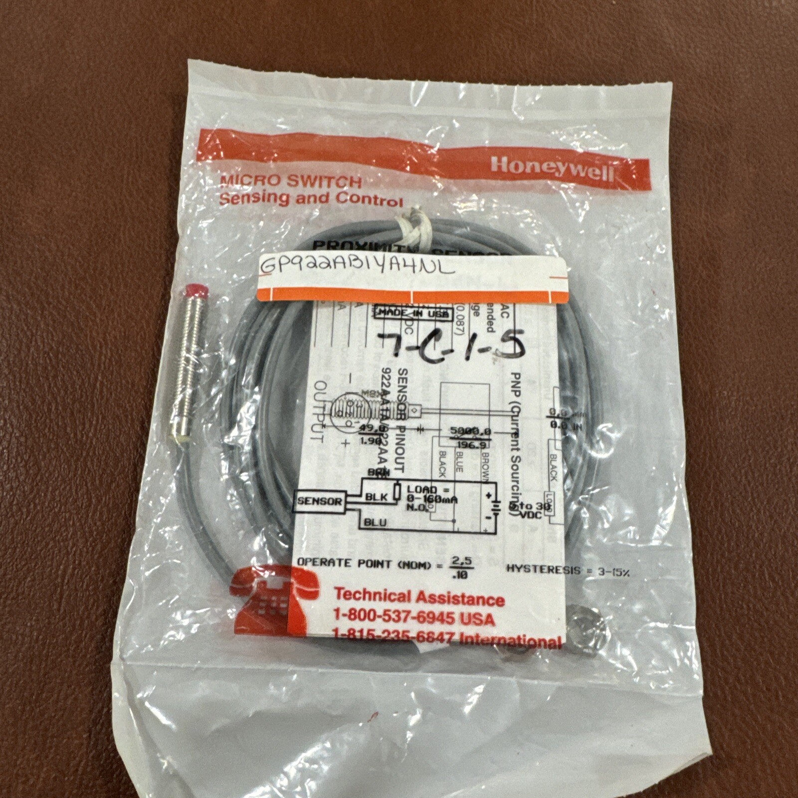 Honeywell Micro Switch 922AB1Y-A4N-L Inductive Proximity Switch #JB-CV-1F