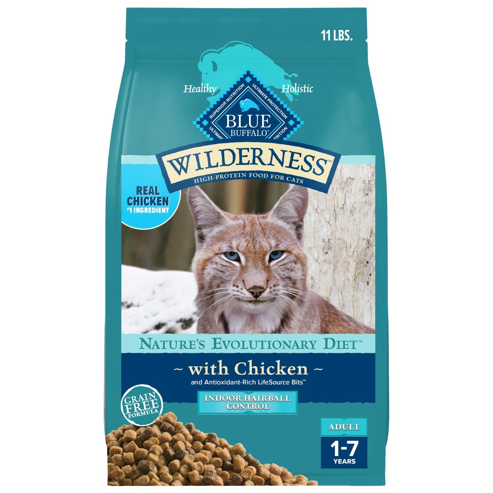 Blue Buffalo Wilderness High-Protein, Grain-Free Natural Dry Food, Chicken, 11lb