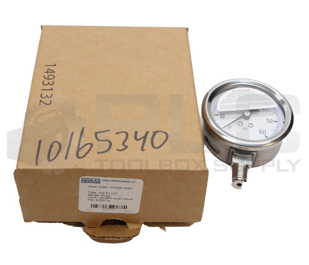 NEW WIKA 9768718 PRESSURE GAUGE 0-60PSI 1/4″ NPT 232.53 2.5″