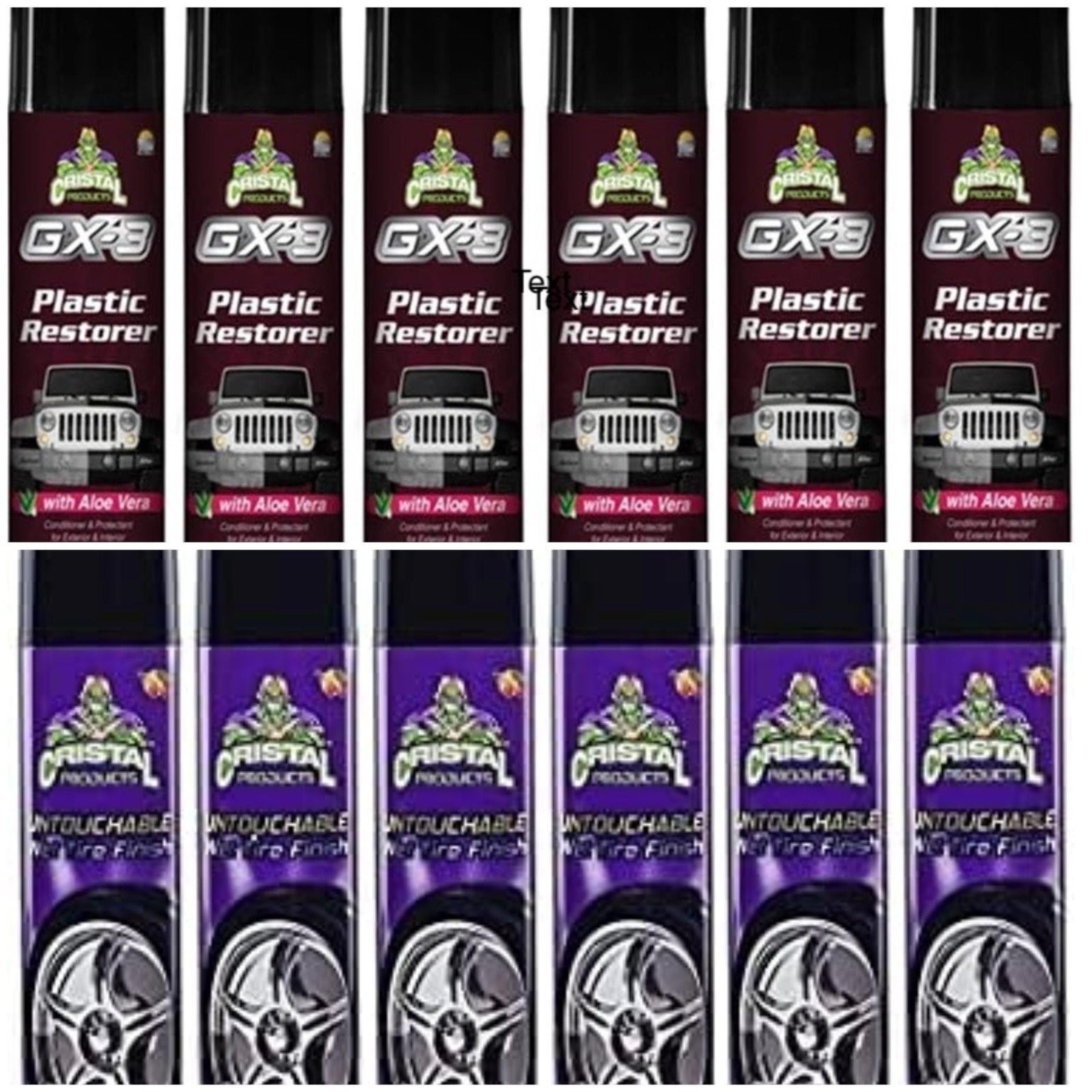 Set of 6 GX-3 Plastic Restorer and 6 Untouchable Wet Tire Shine…
