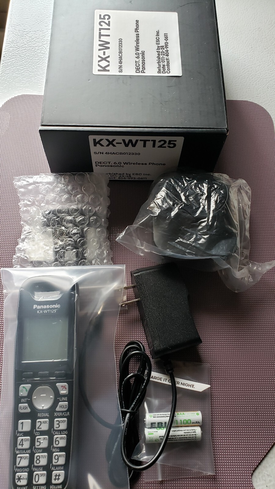 PANASONIC KX-WT125 DECT6.0 REFURBISHED 6 MONTH WARRANTY.LOOK LIKE A NEW PHONE.
