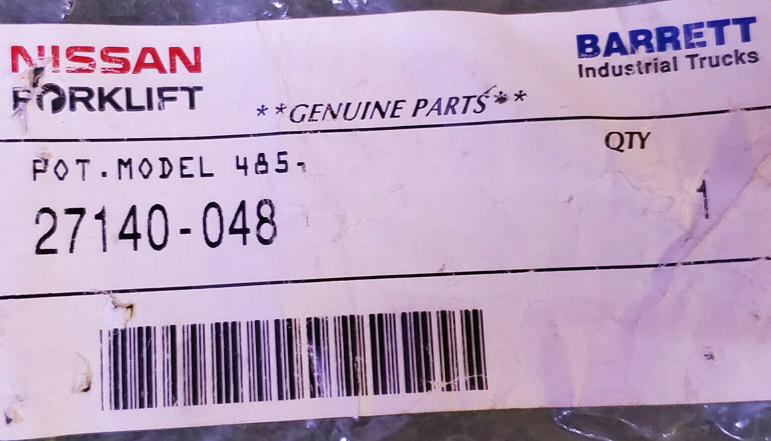 1 NEW NISSAN 27140-048 POT. MODEL 485 CO416399 NNB *** MAKE OFFER ***