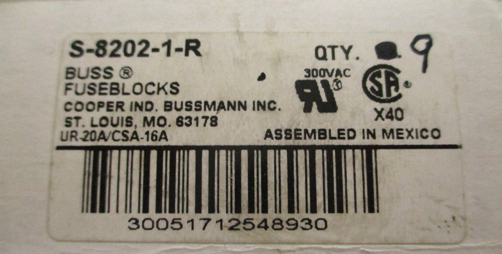 RELIANT FUSEBLOCK , S-8202-1-R , 1 – LOT OF 9
