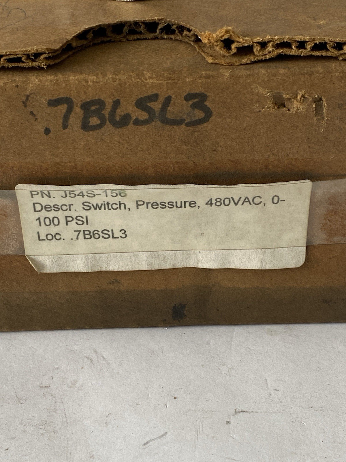 UNITED ELECTRIC J54S-156 PRESSURE SWITCH 15A 480VAC