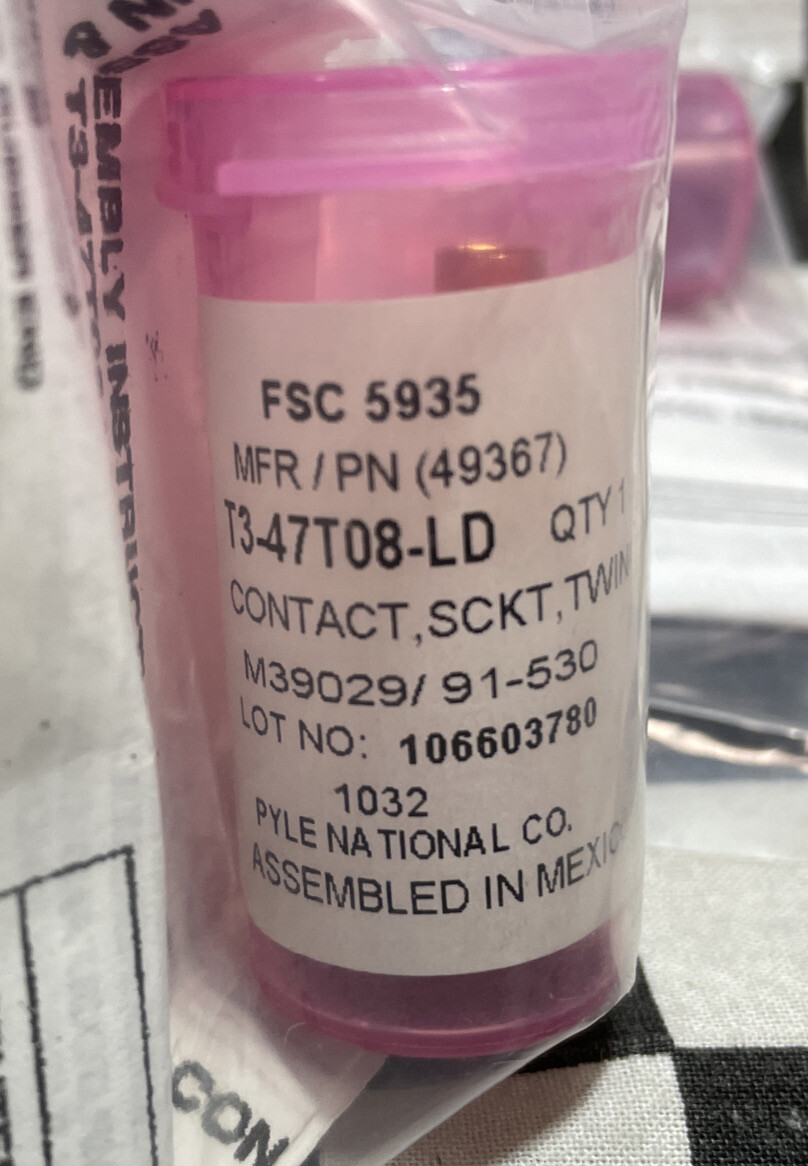 2x Amphenol Circular MIL Spec, D38999/24FF18SN & T3-47T08-LD, SHIPSAMEDAY#1608M8