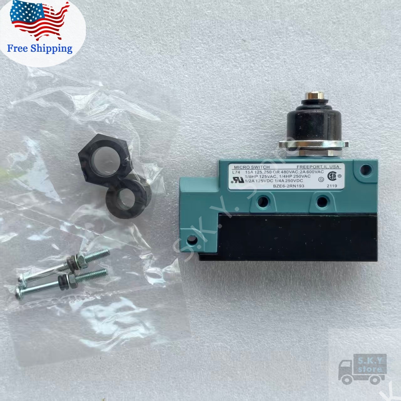 1 x NEW MICROSWITCH BZE6-2RN193 LIMIT SWITCH, for HONEYWELL BZE6 Series Switch