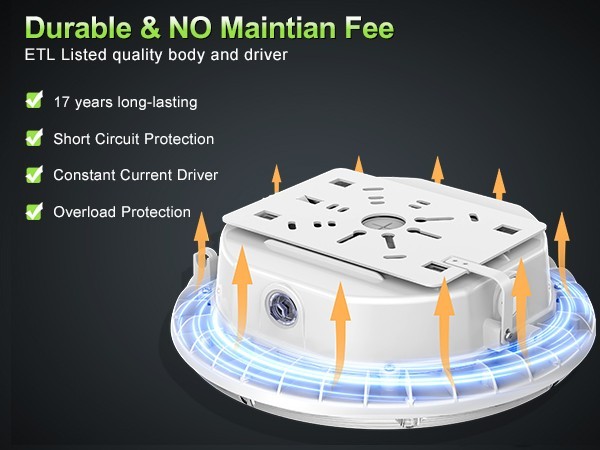 100W LED Canopy Light Commercial Gas Station Light IP65 13,500LM 4500/5000/5700K