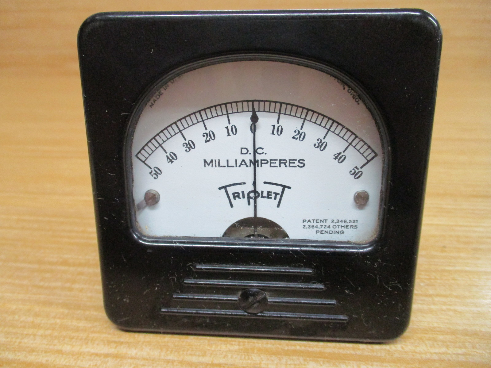 Triplett 337-S DC 50-0-50 MA Panel Meter 337S