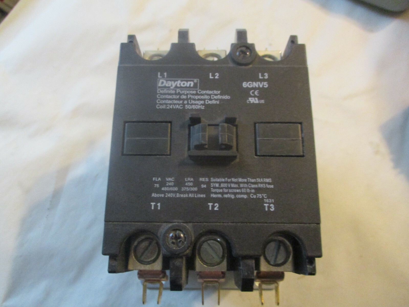 (A) NEW 6GNV5 DAYTON DEFINITE PURPOSE CONTACTOR 24 VAC