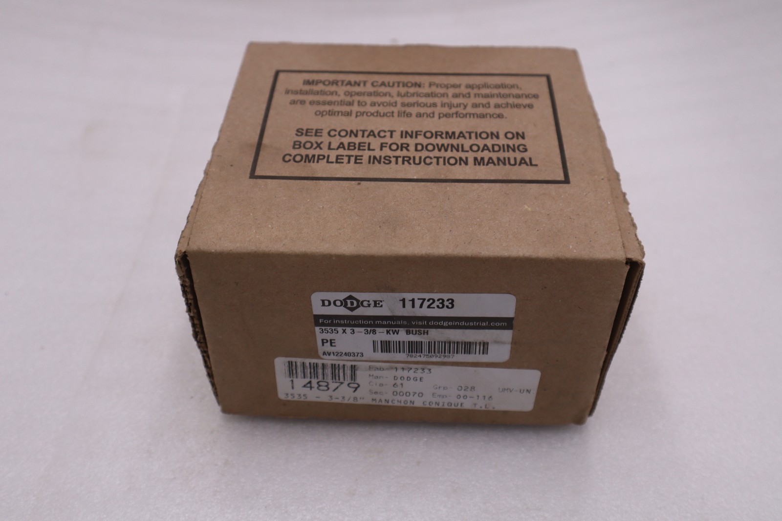 Dodge 117233 3535 X 3 -3/8-KW TAPER LOCK BUSH – NEW IN BOX – STOCK GF456A