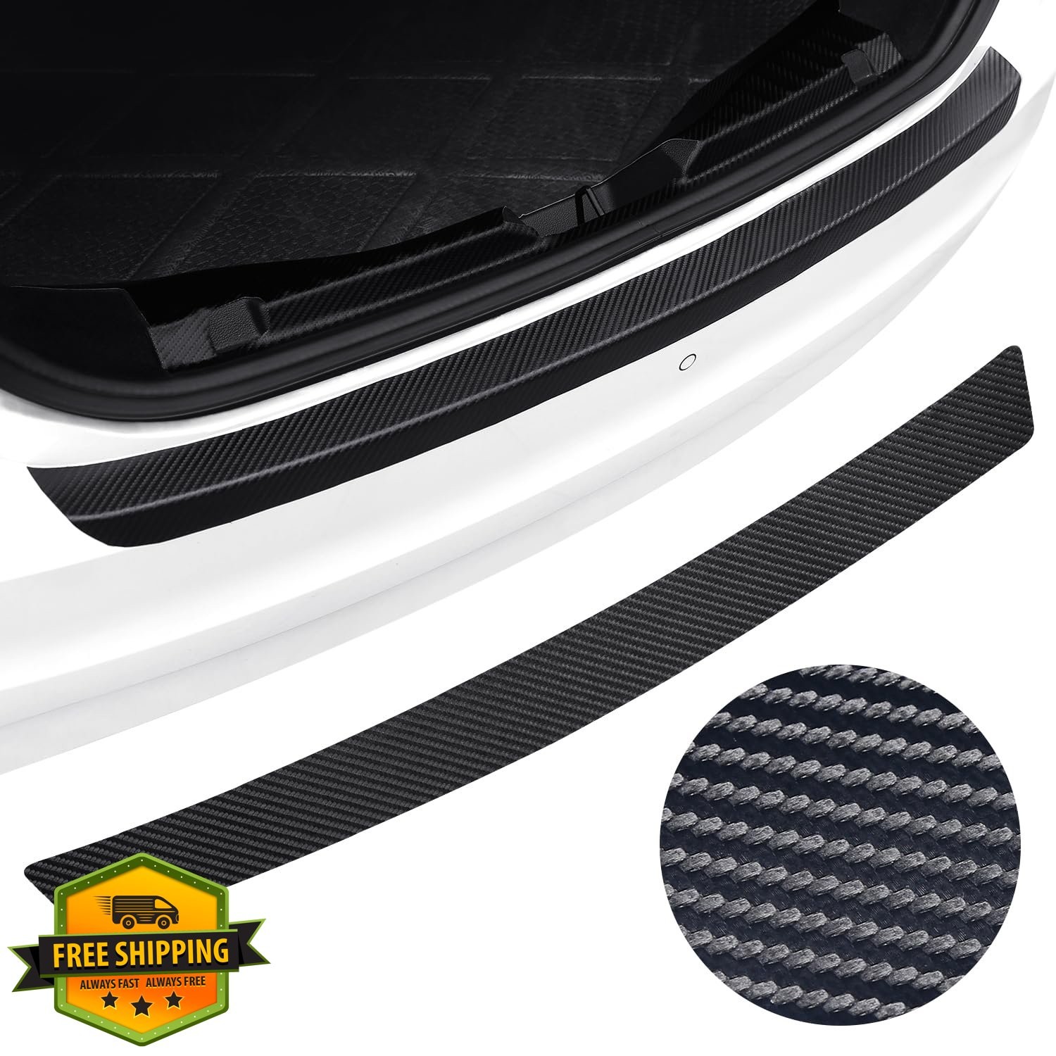 Moteloor Universal Rear Bumper Protector Matte Black