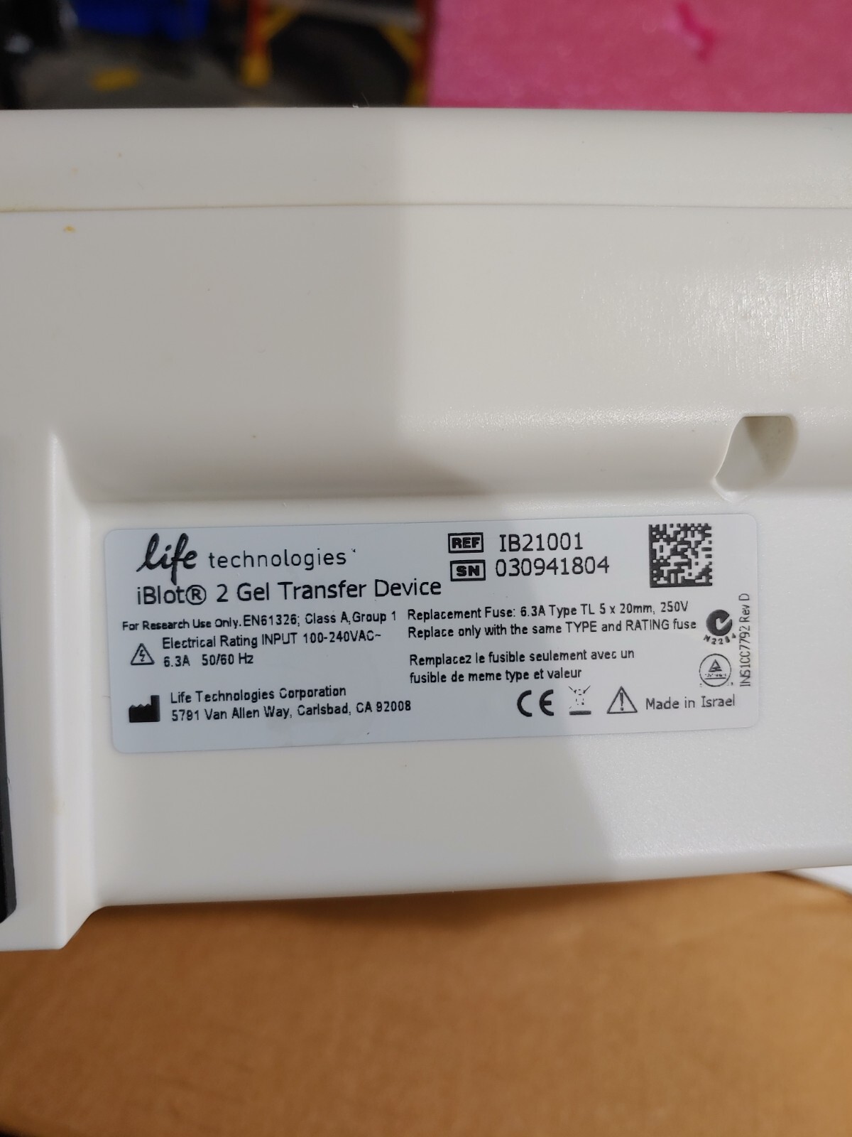 LIFE Technologies iBlot 2 Gel Transfer Device IB21001