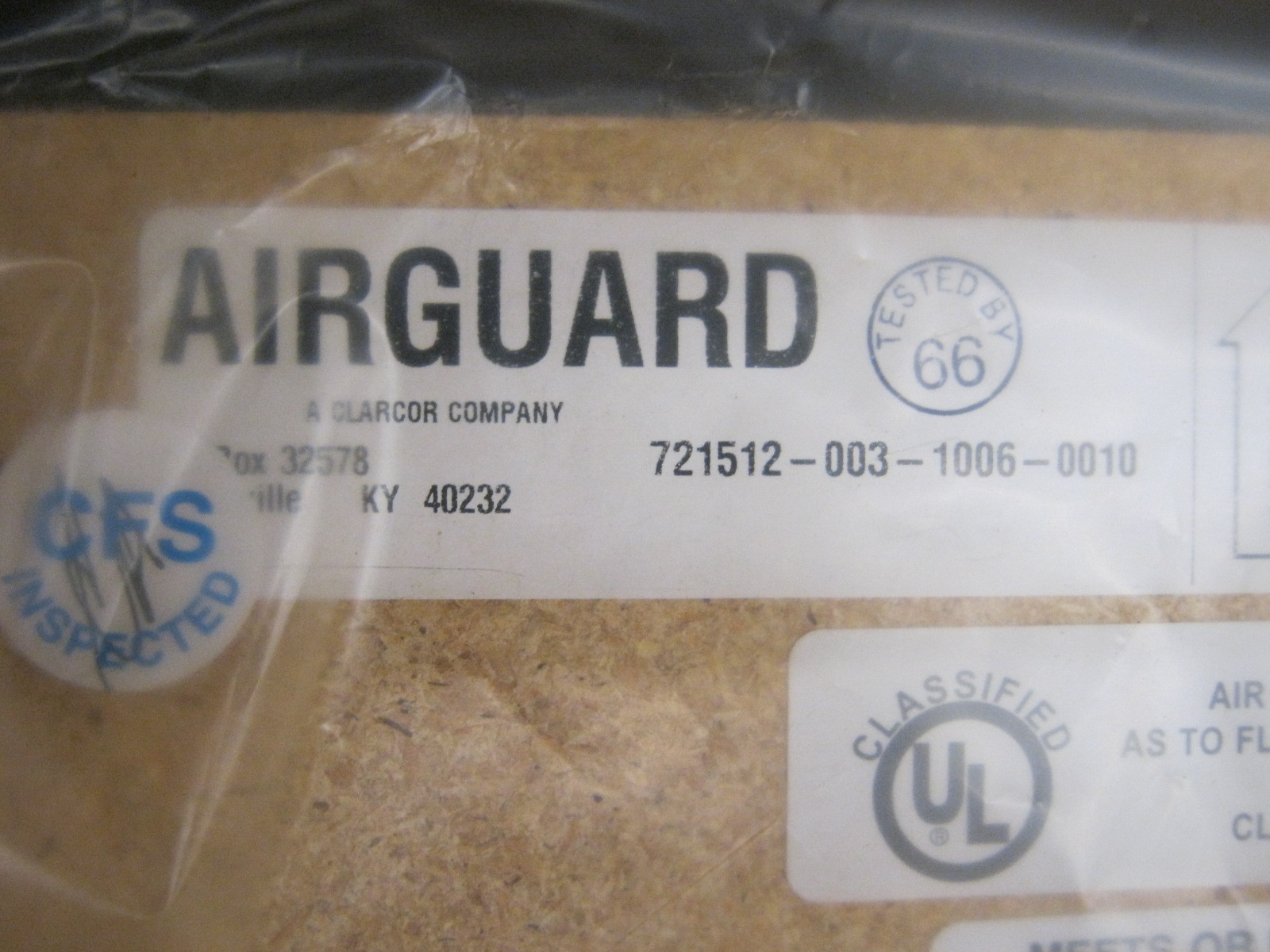 AIRGUARD H1848A00-0D7U20054 MICROGUARD 99 18x48x5-7/8