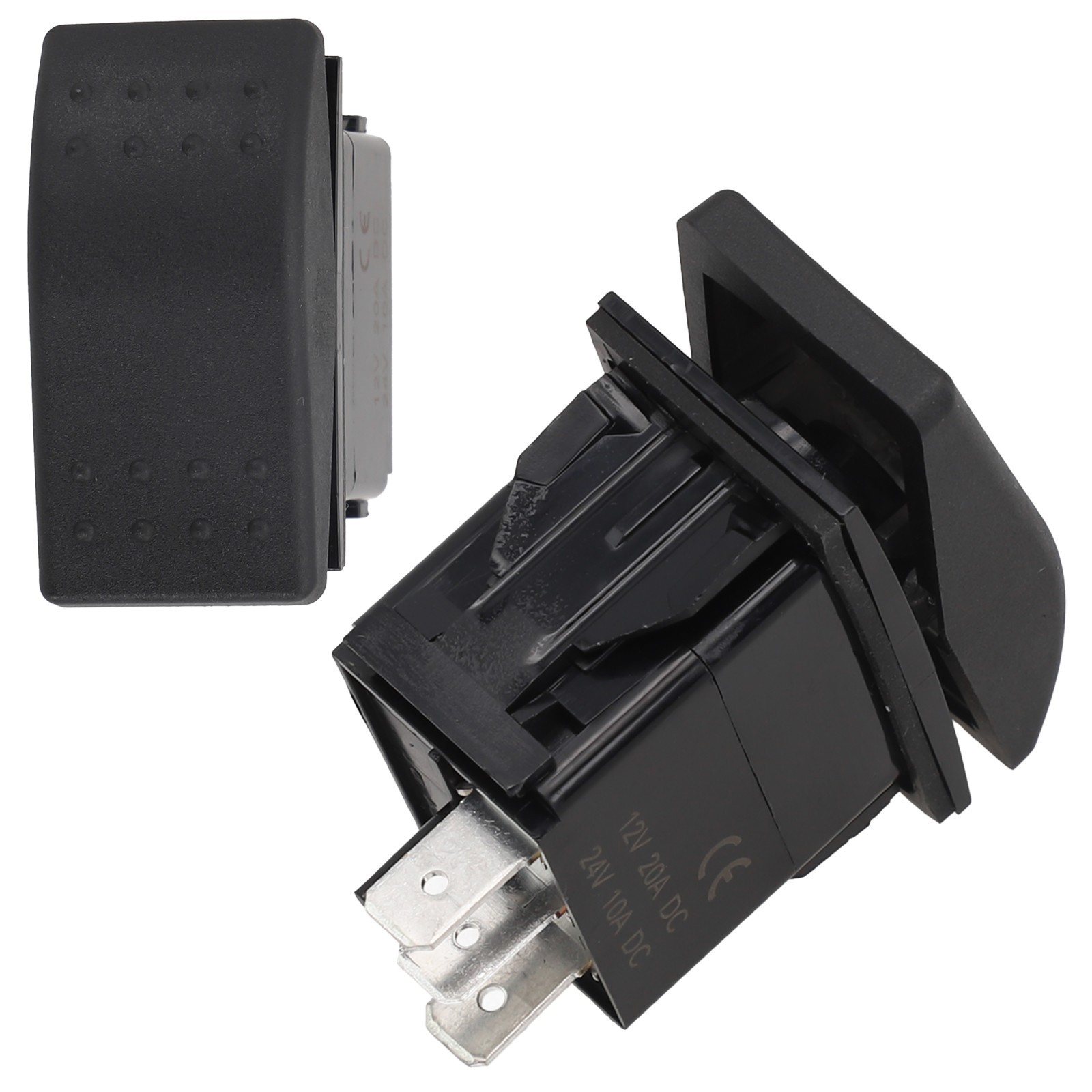 Switch Rocker Switch (ON)-OFF-(ON) 12/24VDC Rectangular SPDT Momentary