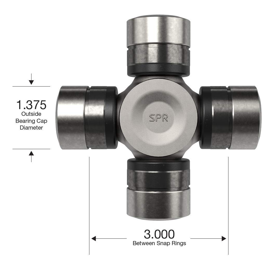 Spicer Spl55 Wj Series Universal Joint Non Greaseable Black O Rings 1.375 Inch