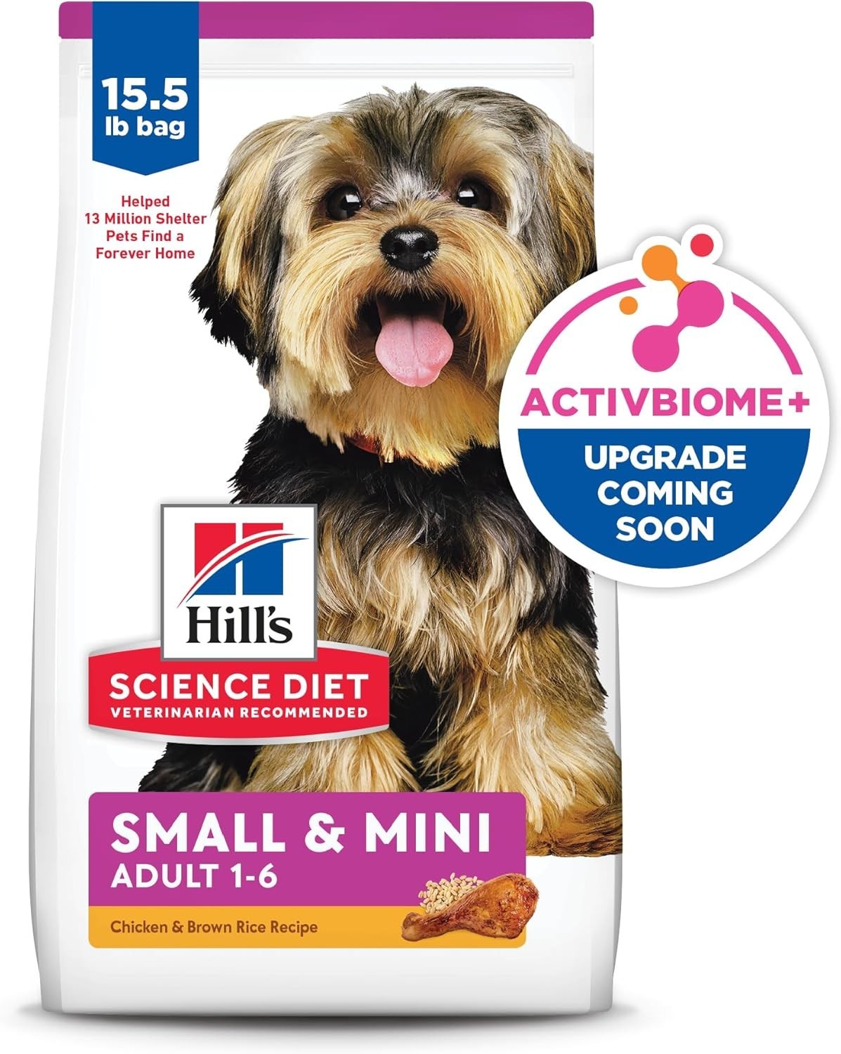 Hill’s Science Diet Adult 1-6 Small &Mini Dry Dog Food,Chicken&Brown Rice,15.5lb
