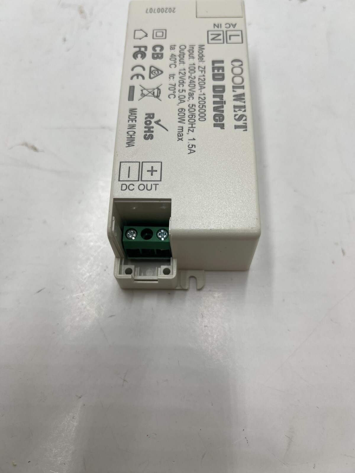 QTY 3 Coolwest LED Driver ZF120A-1205000 100-240VAC 50/60 Hz 1.5A 12VDC 5A 60W