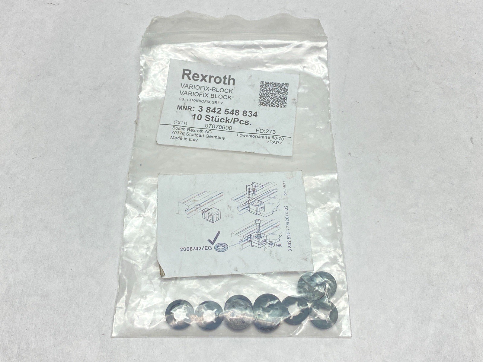 Bosch Rexroth 3842548834 Variofix Block Black PKG OF 10