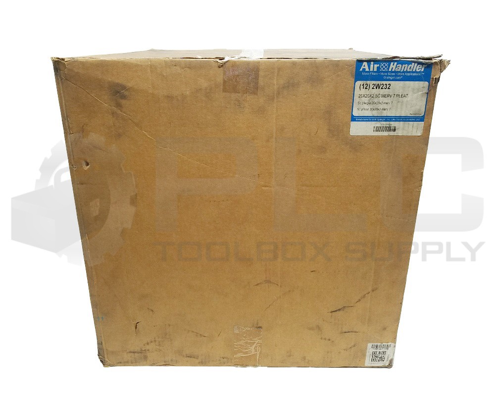 NEW BOX OF 12 AIR HANDLER 2W232 SC MERV 7 PLEAT AIR FILTER 20x20x2