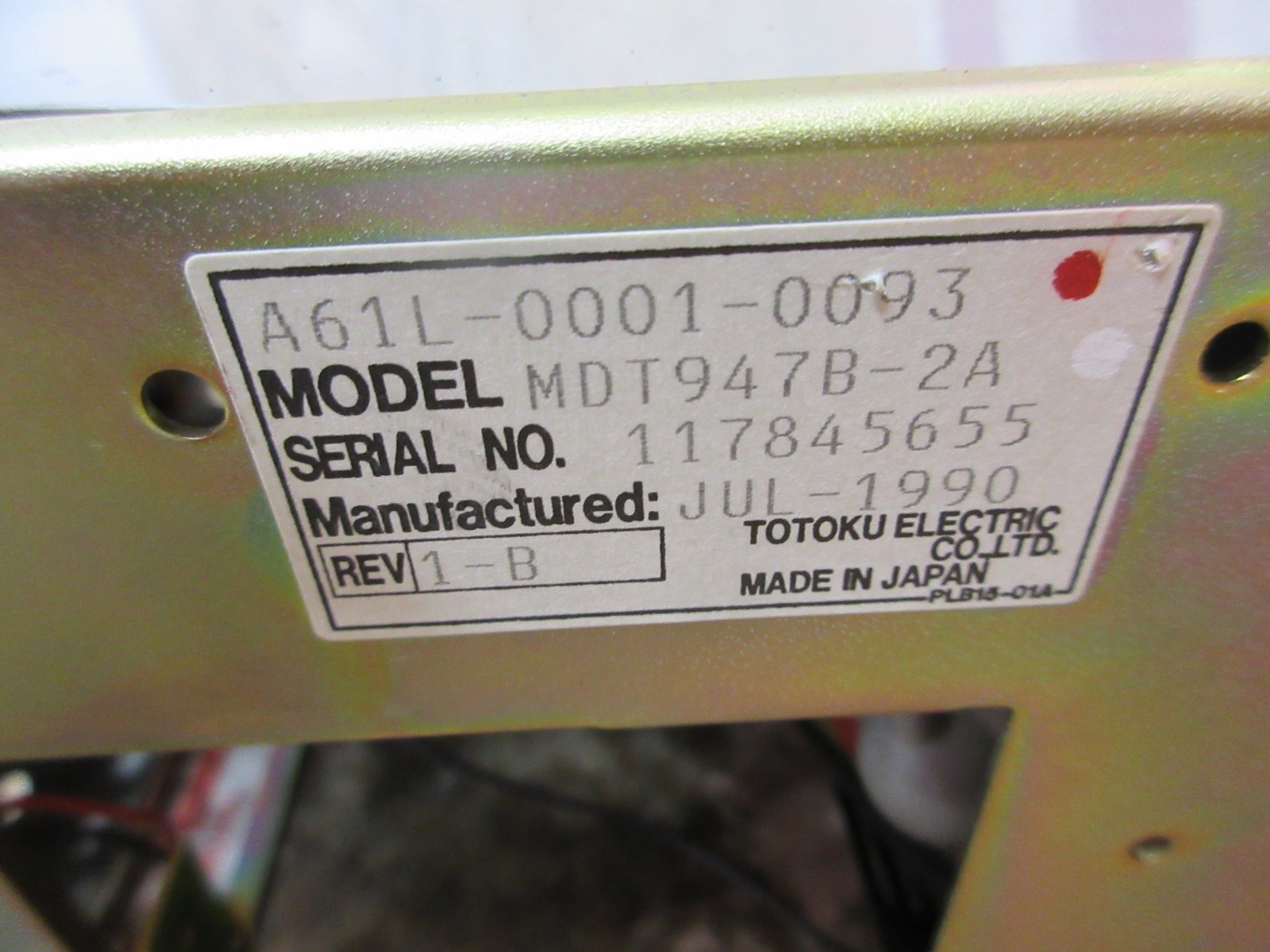 TORNOS BECHLER ENC-164 TOTOKU DISPLAY MONITOR A61L-0001-0093 MDT947B-2A