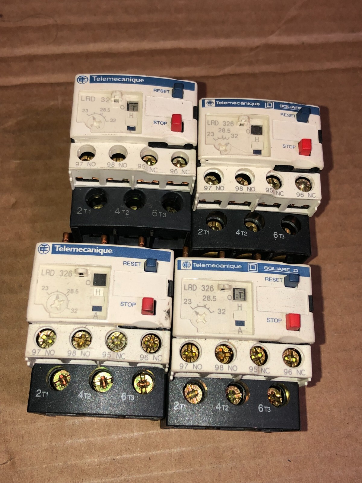 TELEMECANIQUE 23-32A 690V OVERLOAD RELAY LRD326 LOT OF 4