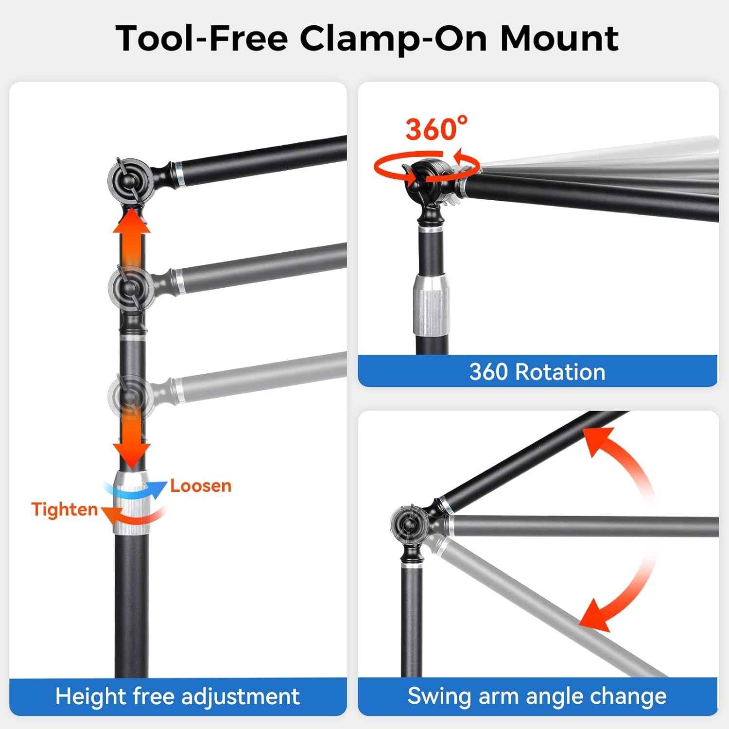 Dust Collection Boom Arm for CNC Router – Adjustable Clamp Mount Hose Holder