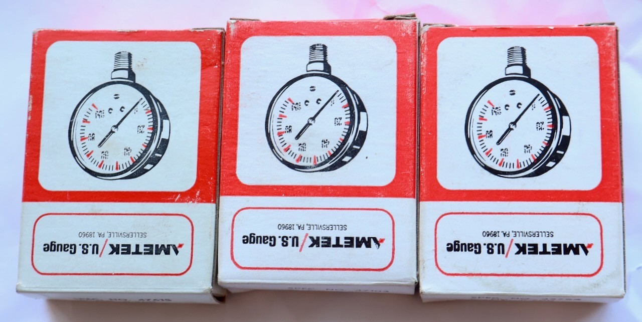 (3) Ametek U.S. Gauges / 47615 (15#) – 47103 (30’ HG) – 45764 (60#) / NOS / MTT