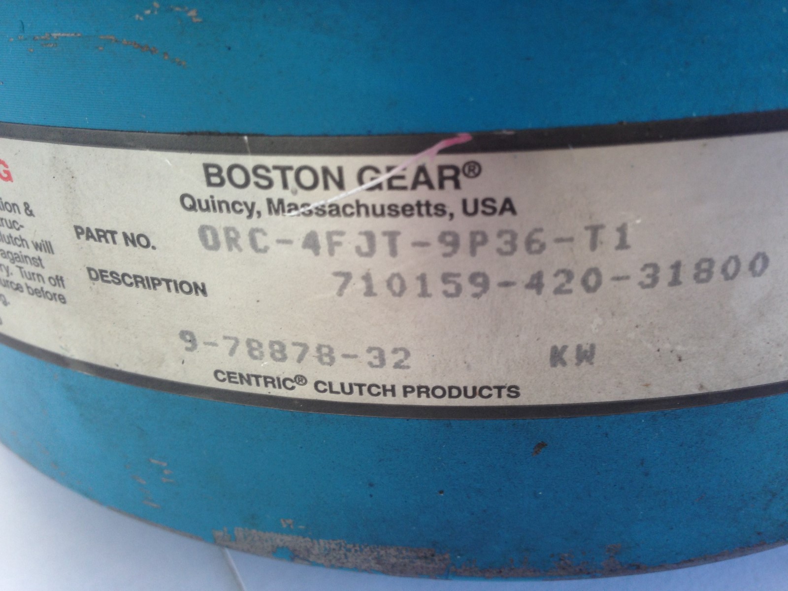 BOSTON GEAR ORC-4FJT-9P36-T1 CENTRIC MOTOR CLUTCH,710159-420-31800,6000,EF