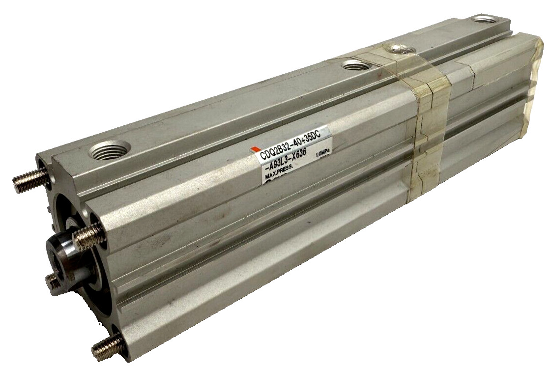 SMC CDQ2B32-40+35DC-A93L3-X636 Compact Pneumatic Cylinder, Double Rod, 32mm Bore