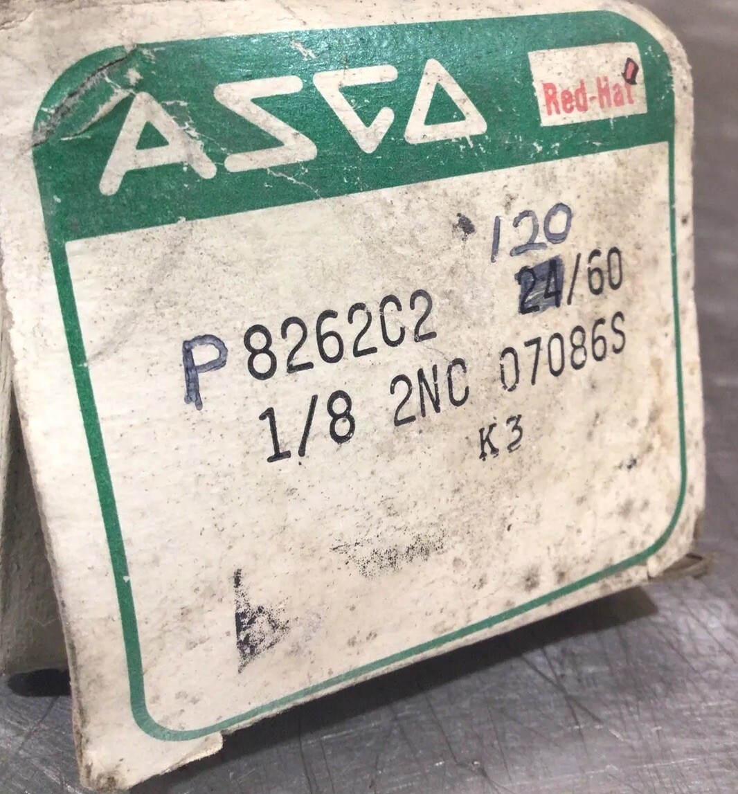 ASCO Red Hat Solenoid and Air Operated Valve P 8262C2 120/60 1/8 2NC 07086S K3