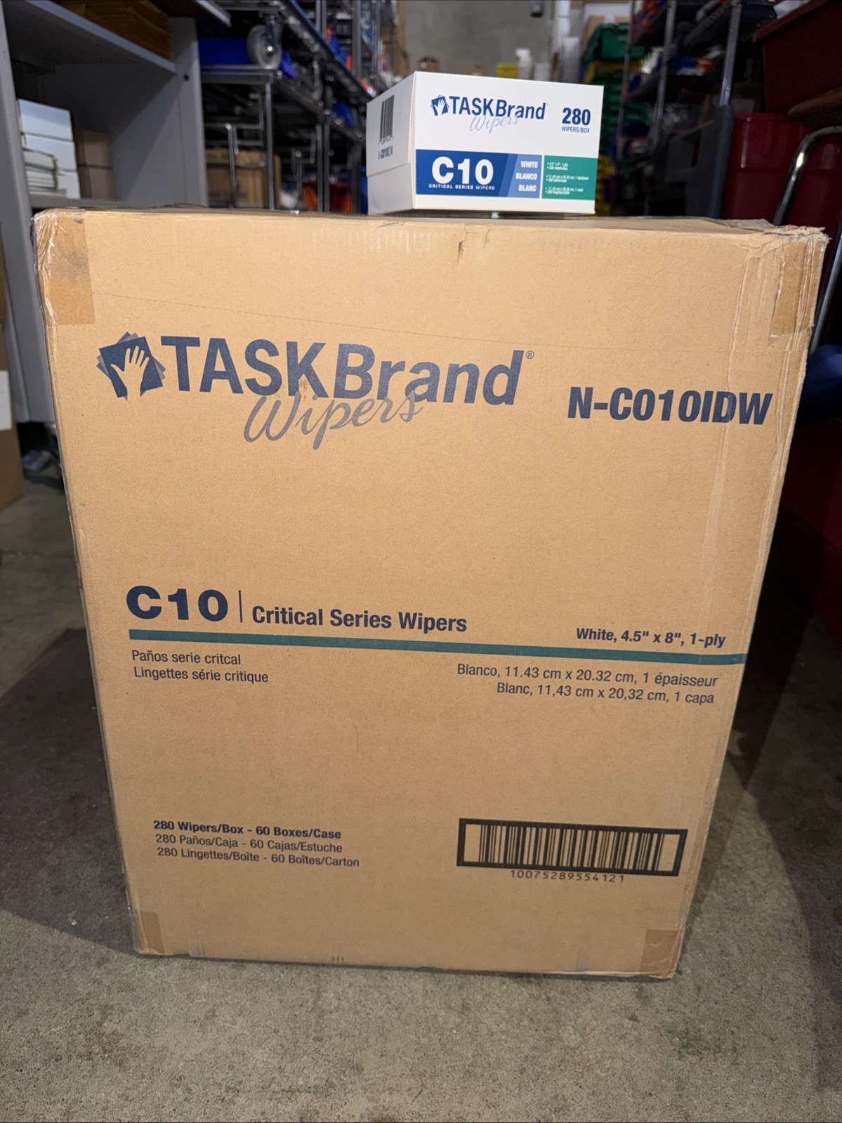 N-C010IDW TASKBrand C10 Critical Series Wipers Full Case 60 Boxes 16,800 Wipes