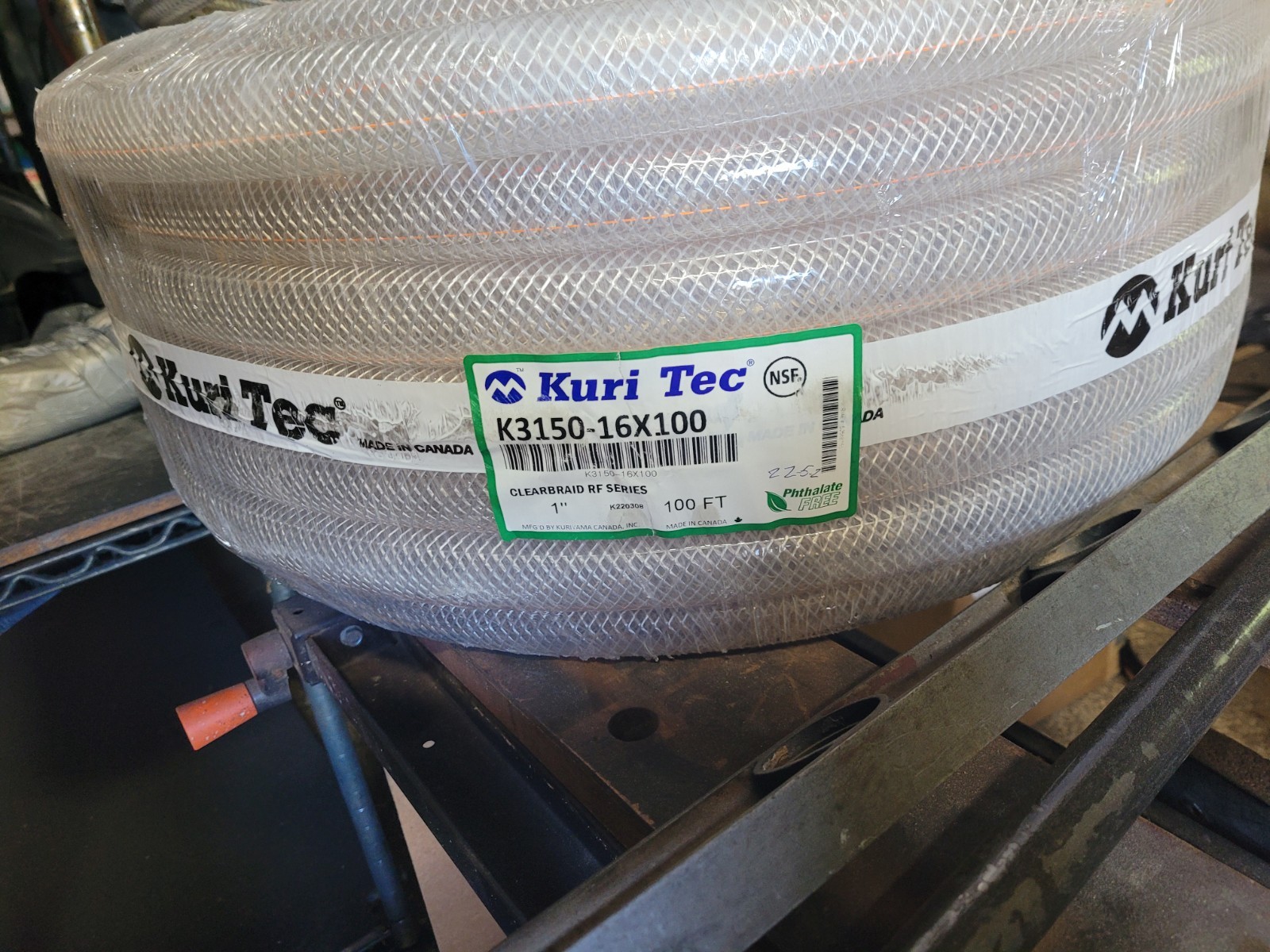 HOSE KURI TEC K3150-16X100 1in NEW IN ORIG WRAP 100ft PVC Braided CLEAR