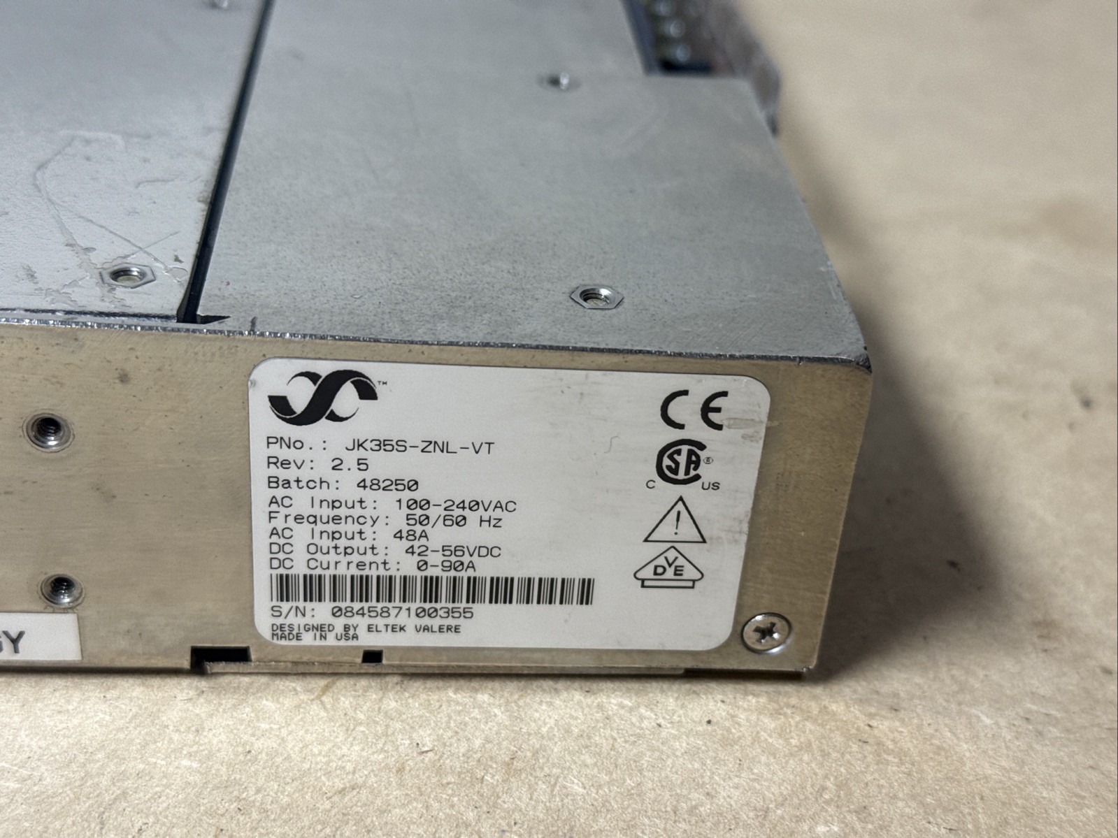 ELTEK JK35S-ZNL-VT Power Shelf