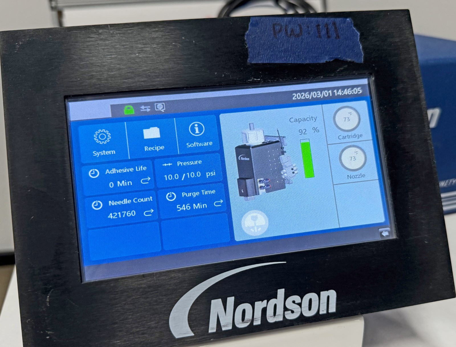 Nordson EFD Unity Touch S Controller, Display w/ Pneumatics & IC30 Dispense Head