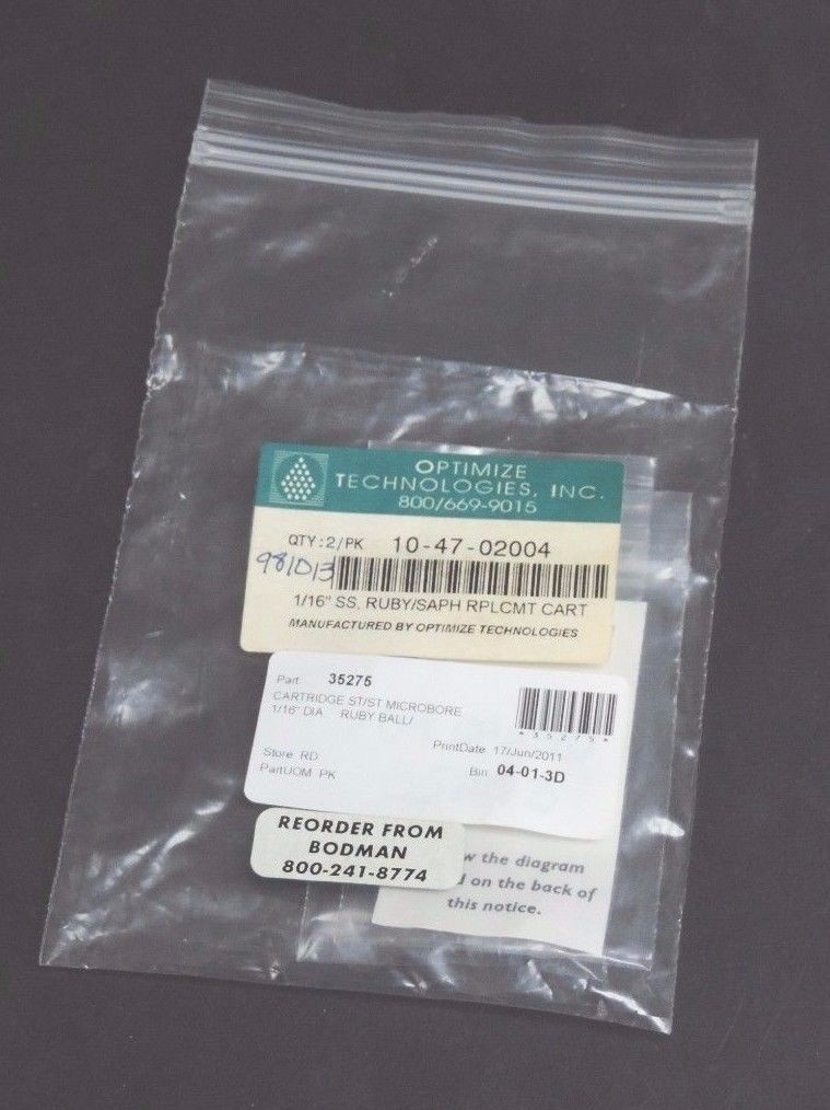 NIB OPTIMIZE TECHNOLOGIES 10-47-02004 1/16″ RUBY SAPPHIRE CART. 104702004 (2PK)