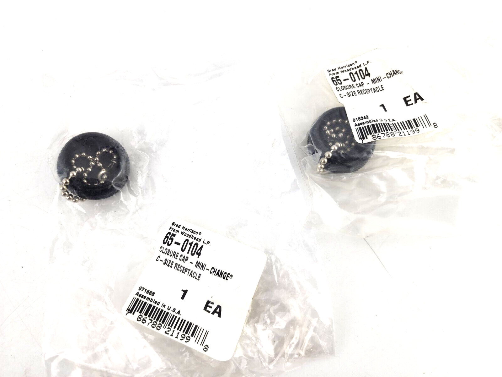 2pcs Brad Harrison Closure Cap 65-0104 Mini Change 1 1/8″-16 UN External Thread