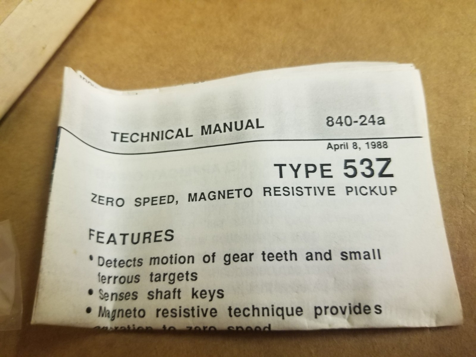 New Open Box Dynapar Model 53Z Zero Speed Magneto Resistive Pickup 52116WVS