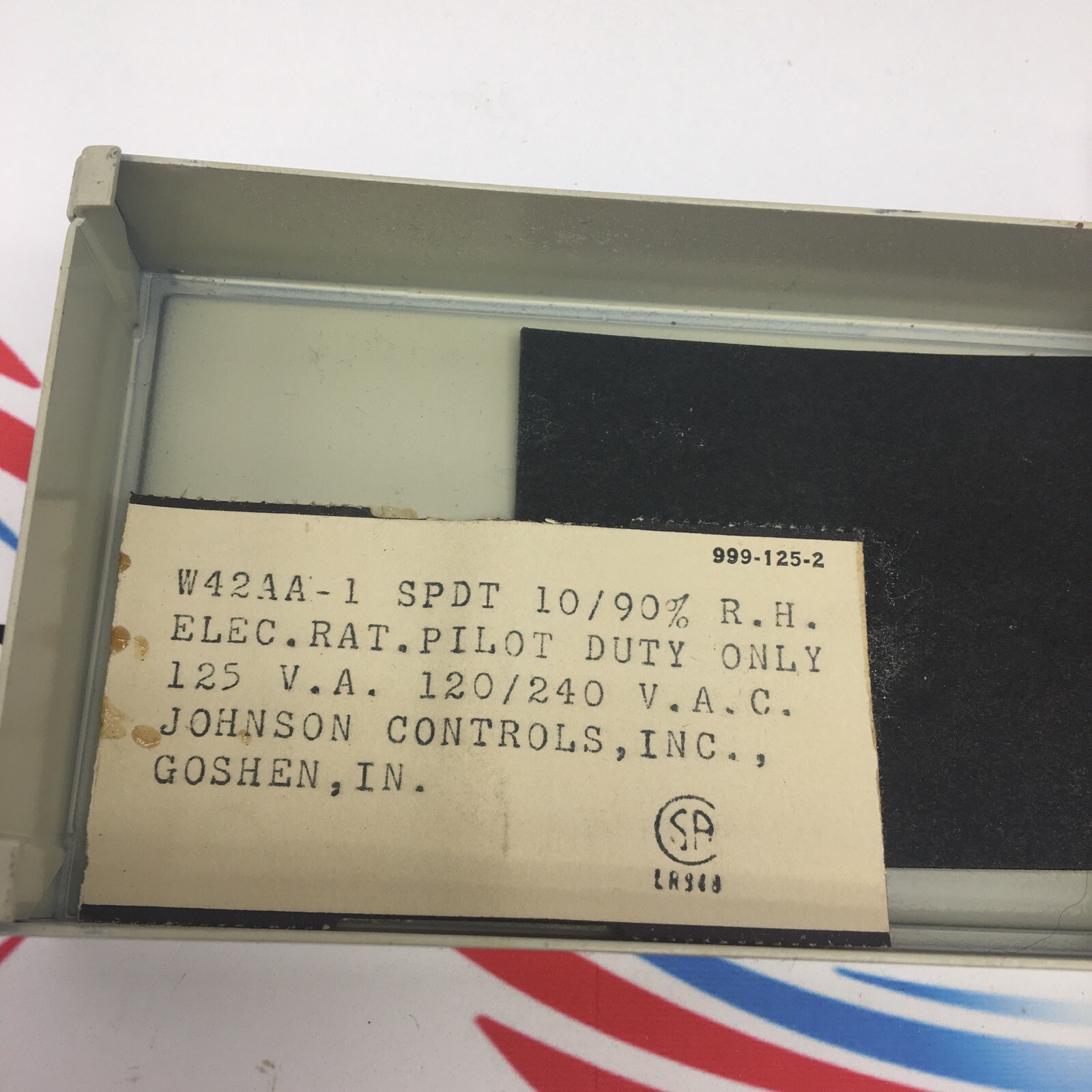 JOHNSON CONTROLS NEPTRONIC W42AA-1 HUMIDISTAT 125V