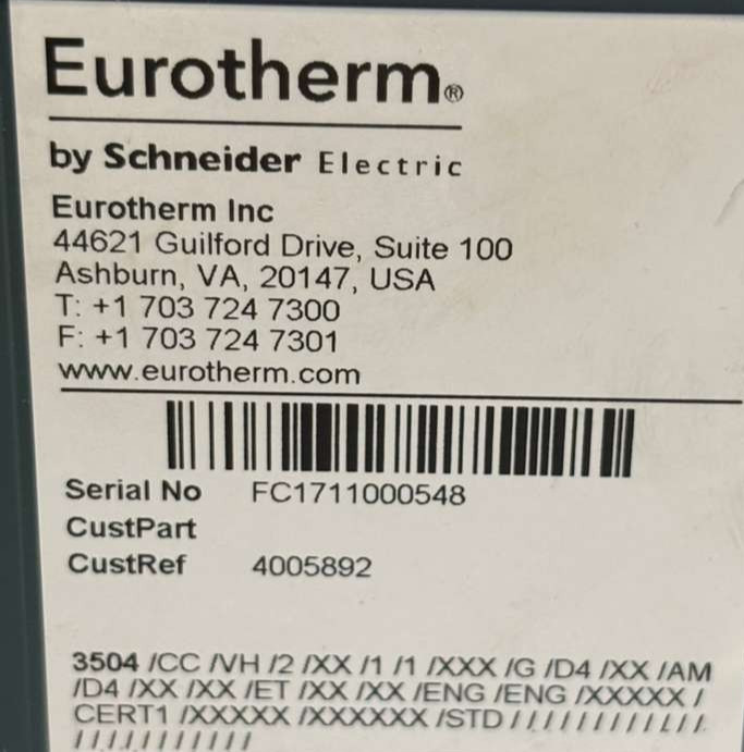 Invensys Schneider Electric Eurotherm 3504 Temperature Controller Part 4005892