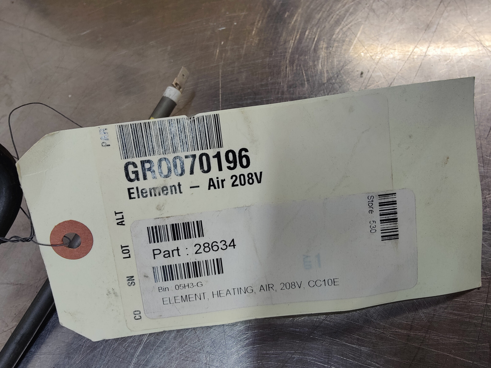 GROEN D04-T2B HEATING ELEMENT, AIR, 208V, CC10E, PART: 28634, 070196