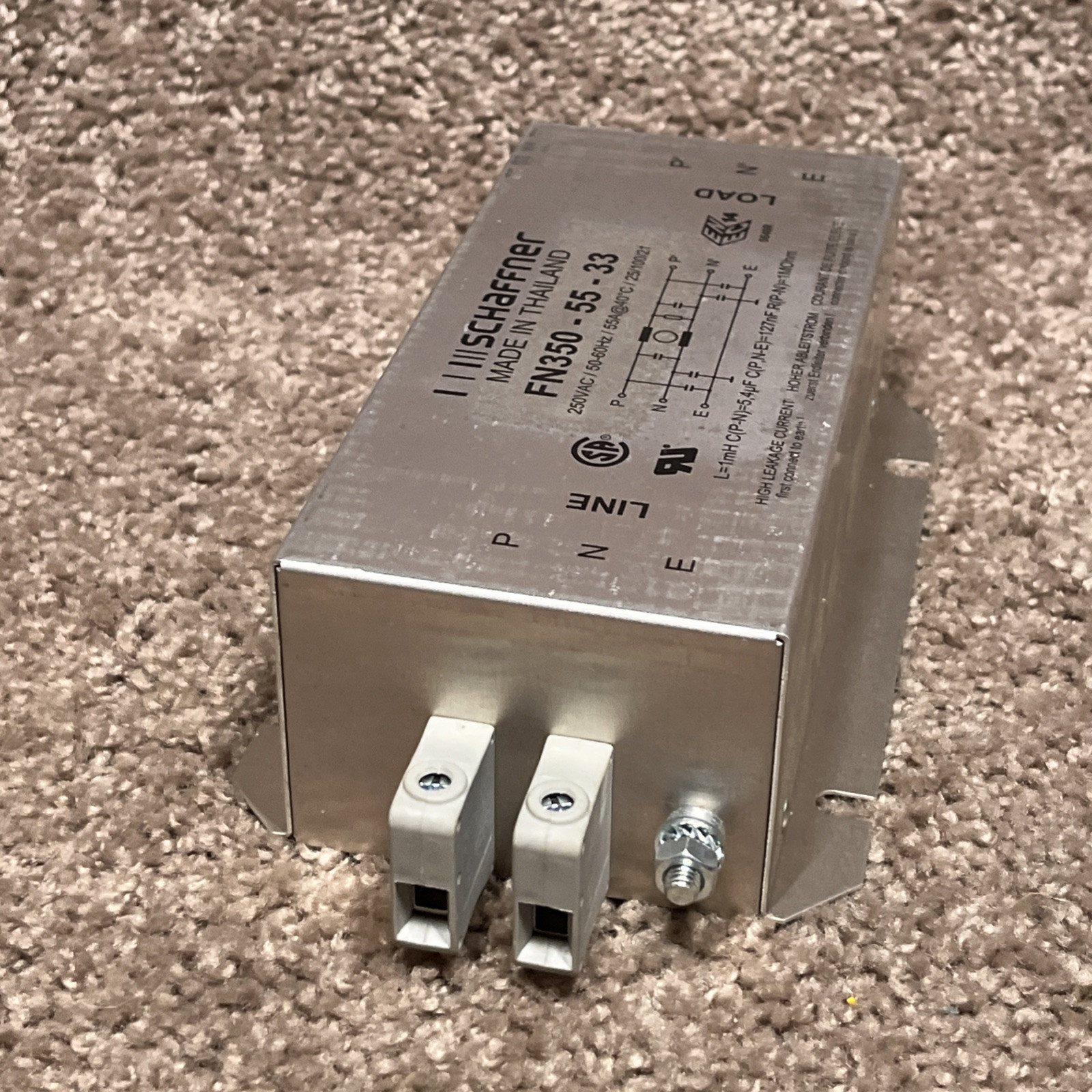 Schaffner FN350-50-33 Power Line Filter 50A EMI RFI Filter FN3505033