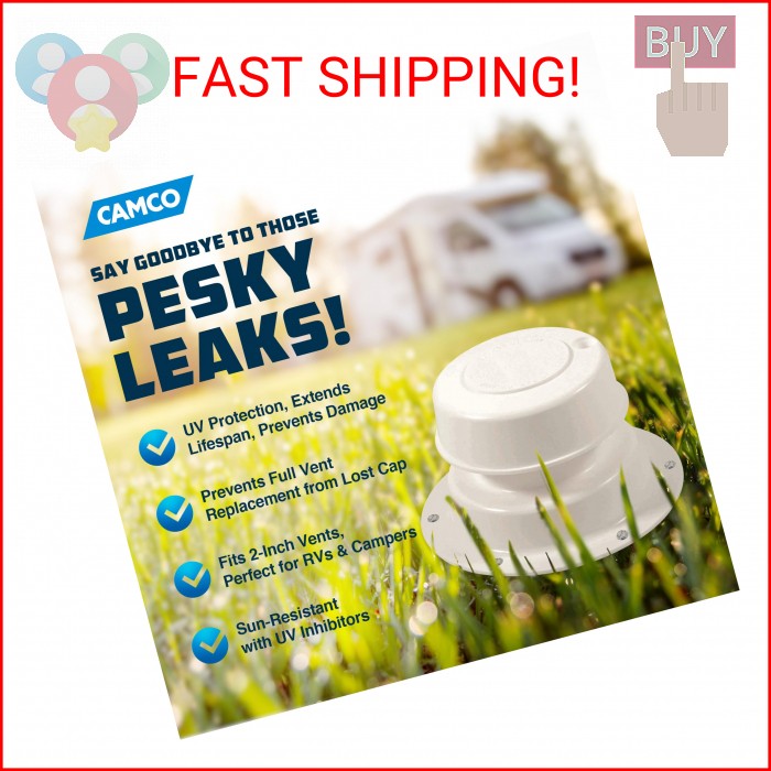 Camco 40034 Replacement Plumbing Vent Cap (Polar White)