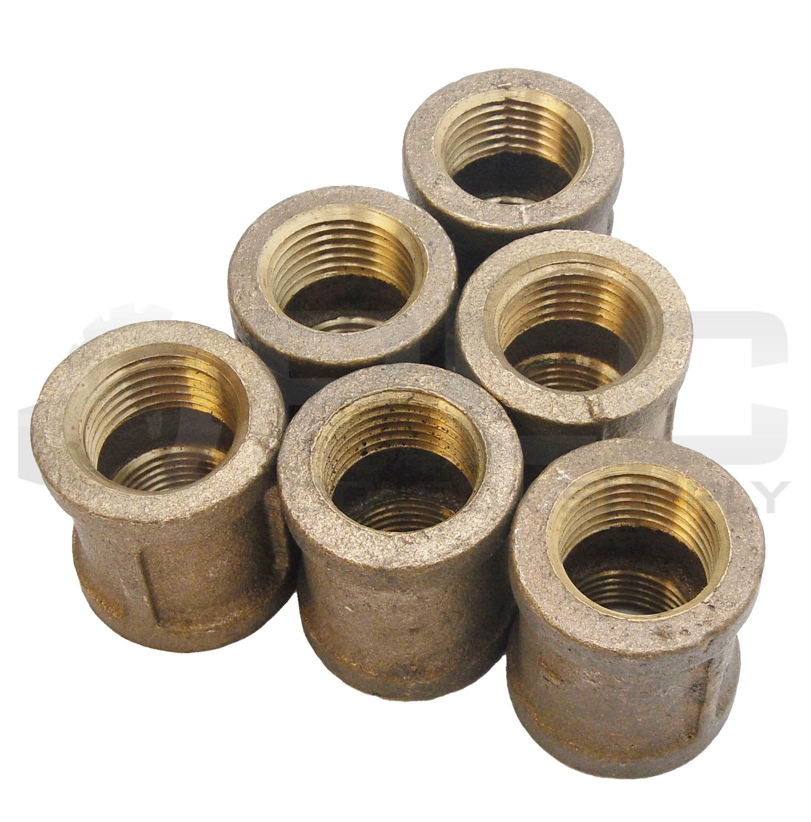 LOT OF 6 NEW 3/4″ BRASS STRAIGHT CONNECTOR FITTING FEMALE THREAD