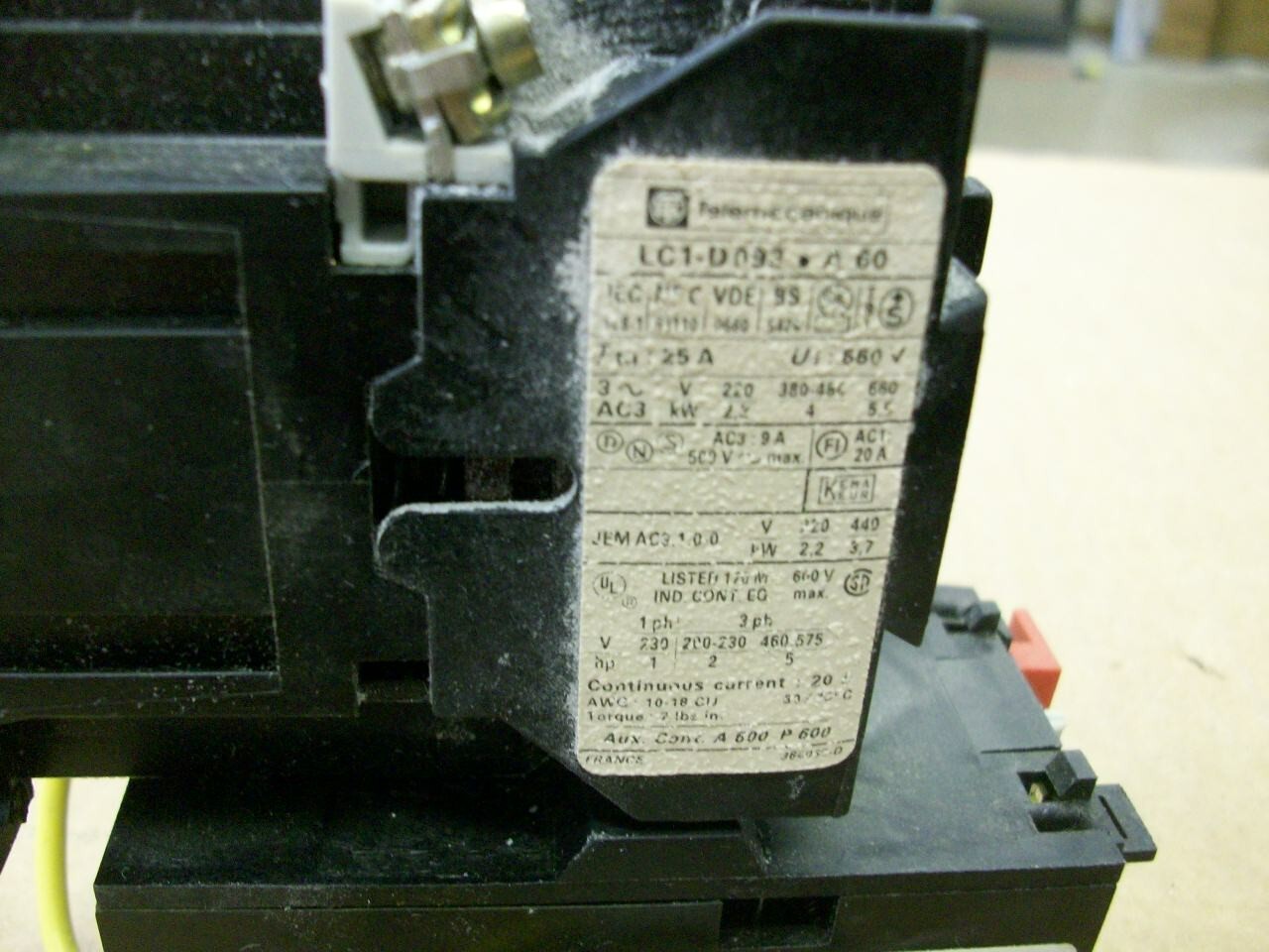 TELEMACANIQUE LC1-D093 A60 WITH LR-D09-307