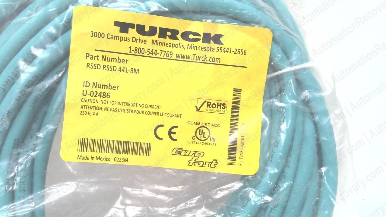 TURCK RSSD RSSD 441-8M, DOUBLE-ENDED CORDSET, U-02486, NEW #352200