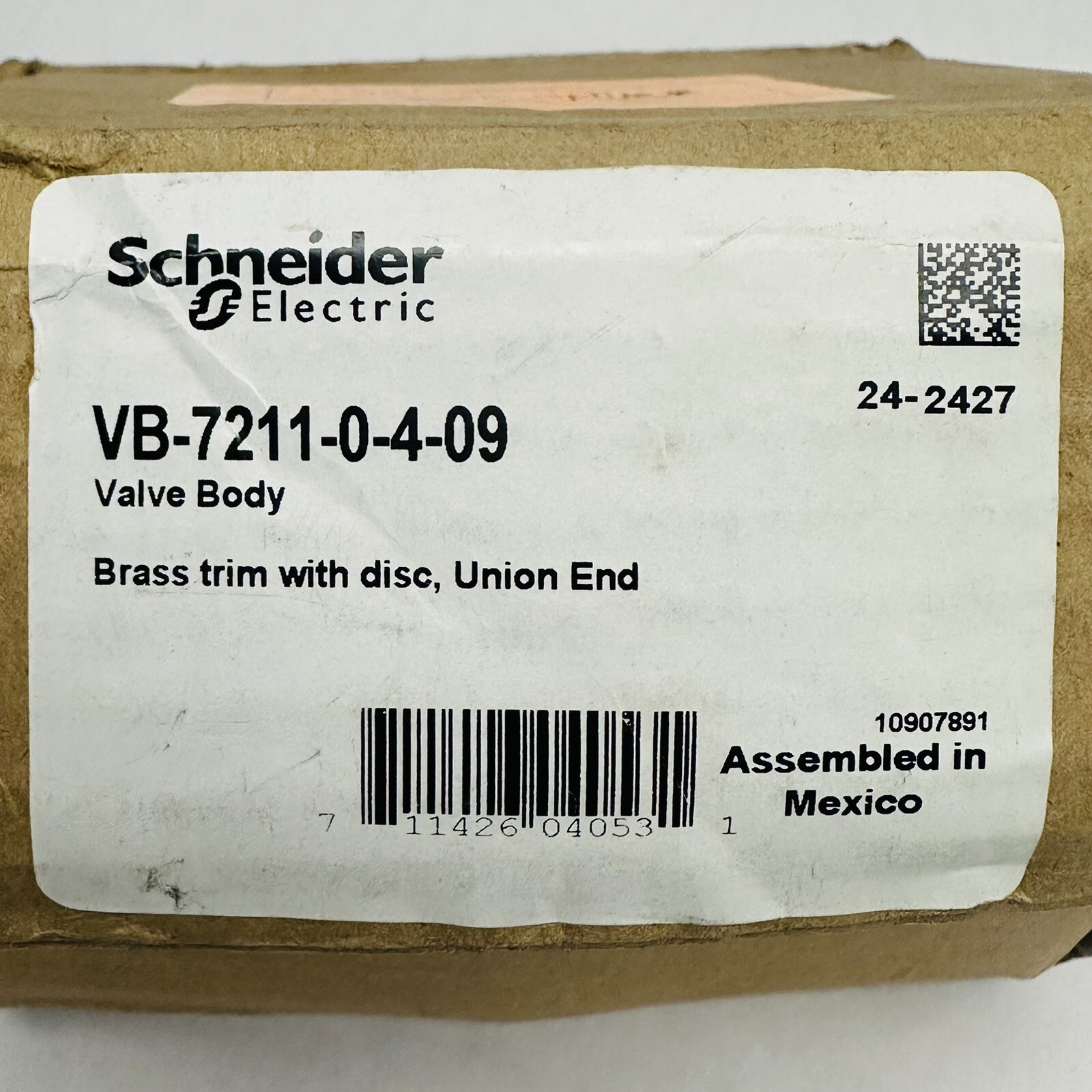 SCHNEIDER VALVE BODY BRASS TRIM DISC UNION END 1-1/4″ VB-7211-0-4-09