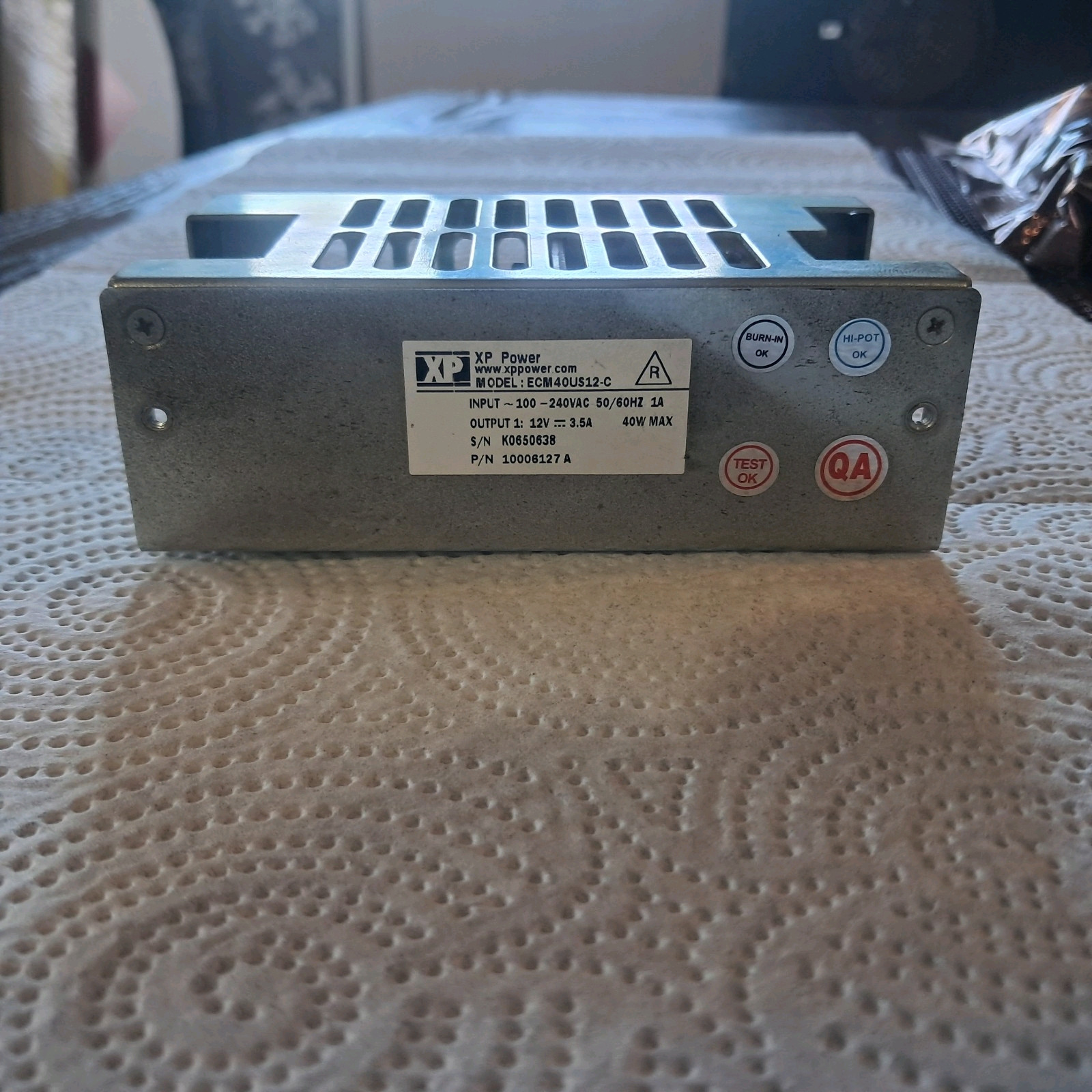 XP Power ECM40US12-C Input 100-240VAC 1A Output 12V 3.5A 40W Max Power Supply